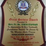Great Service Award by Awka Diocese Education Department