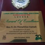 Award of Excellence by Lumen Christi Alumni