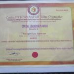 Ethical Leadership Awards by Centre for Ethics and Self Value Orientation