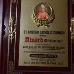 Award of Honour by St. Anslem Catholic Church Irrua
